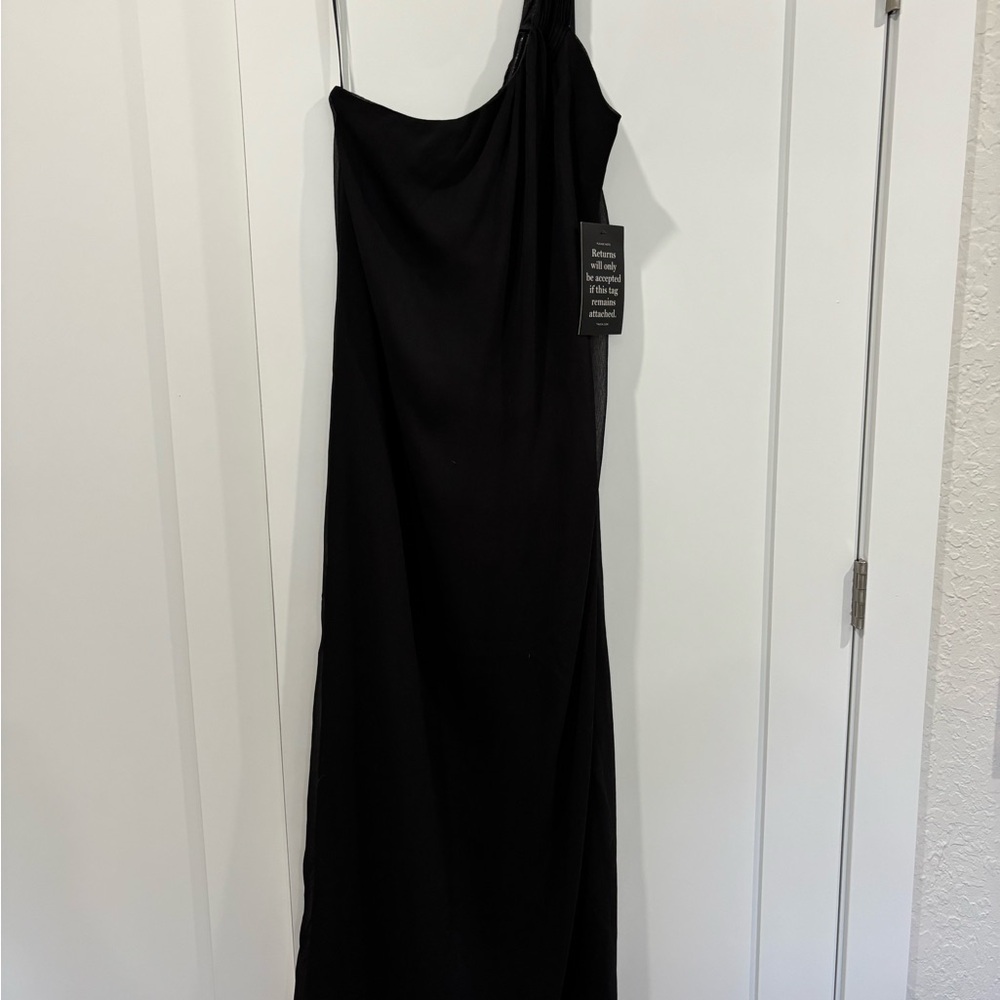 Pomander Place Chic Black One-Shoulder Dress